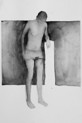muž, akvarel na papieri, 40x30 2008, mária matrková