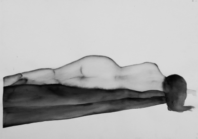 ženský akt 1, akvarel na papieri, 40x30 2008, mária matrková