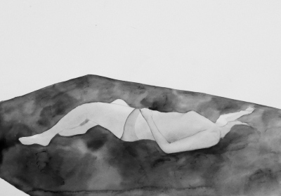 ženský akt 15, akvarel na papieri, 40x30 2008, mária matrková