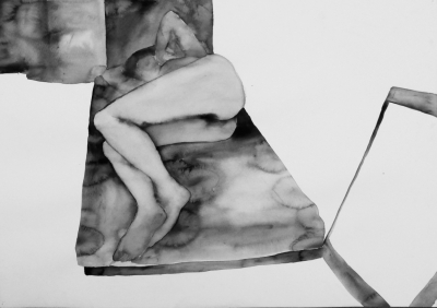 ženský akt 6, akvarel na papieri, 40x30 2008, mária matrková