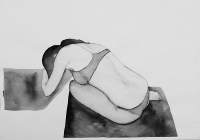 ženský akt 7, akvarel na papieri, 40x30 2008, mária matrková