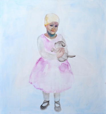 9. Mária Matrková Laura s hrackou acrylic on canvas 130x120 cm 2014
